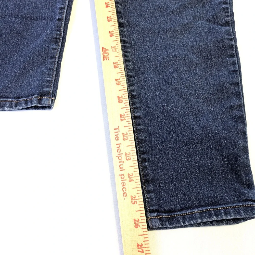 1822 Denim Womens Dark Wash Slim Straight Leg Jeans Size 16 Blue Stretch Indigo